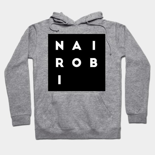 Nairobi | Black square letters Hoodie by Classical